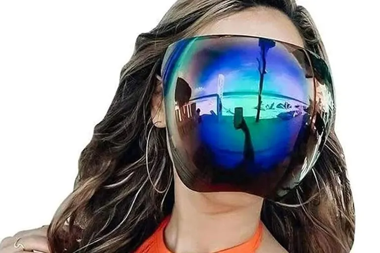 Full-Face Mirror Shield Sunglasses
