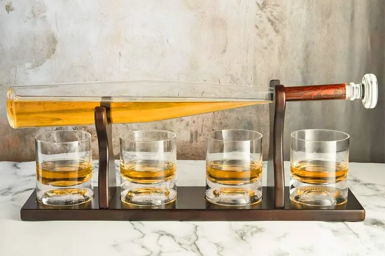 Baseball Bat Whiskey Decanter Set