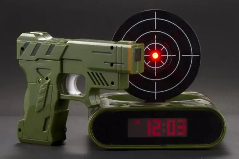 Gun and Target Alarm Clock