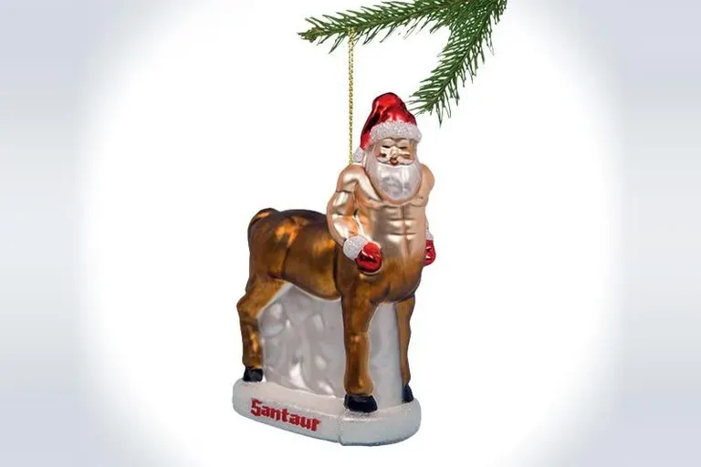 Santaur Glass Christmas Tree Ornament