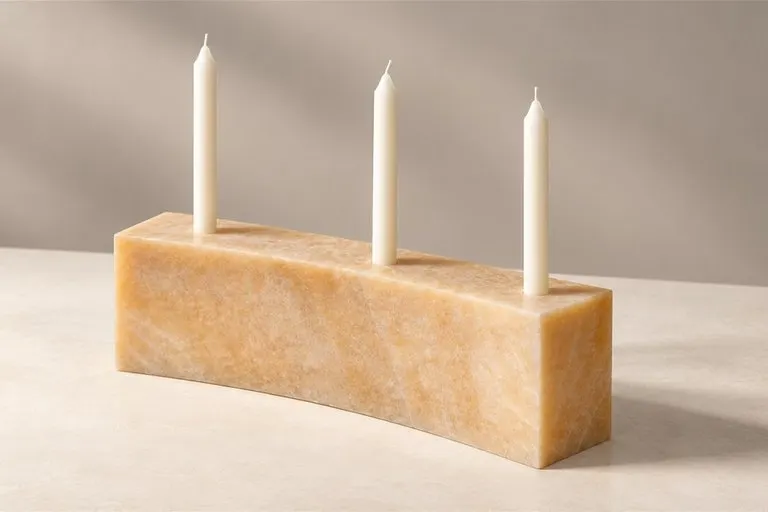 Curved Stone Candleholder