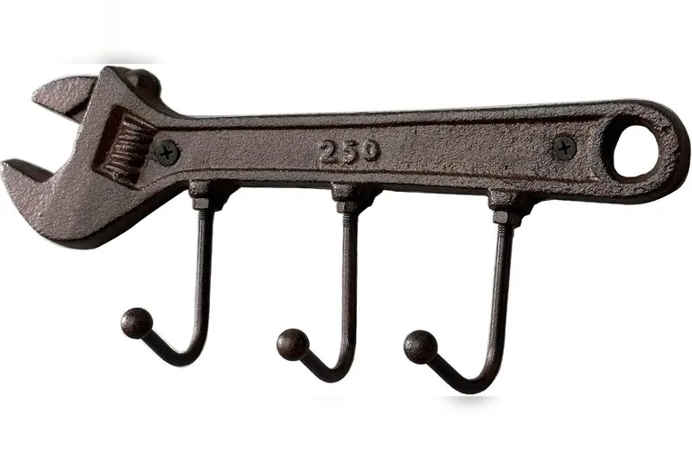 Handcrafted Heat-Bent Wrench Wall Hooks