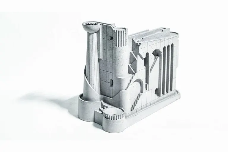 The Factory Brutalist Concrete Rolling Ball Sculpture