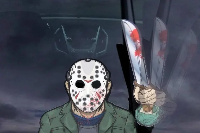 Hockey Mask Killer Rear Wiper Decal