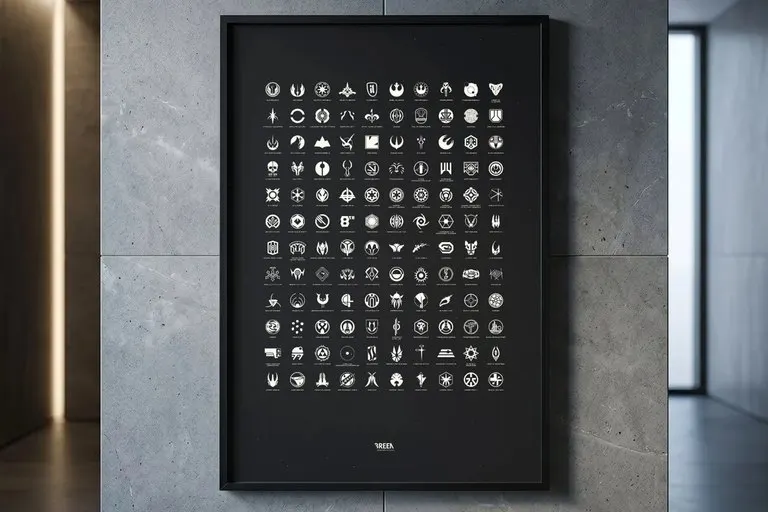 120 Star Wars Symbols Poster