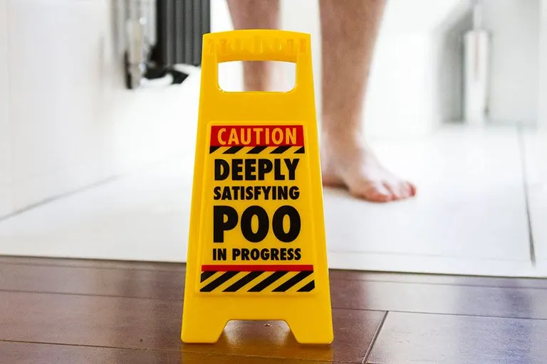 Poo In Progress Bathroom Warning Sign
