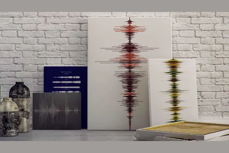 Custom Voice Message Soundwave Jewelry and Art