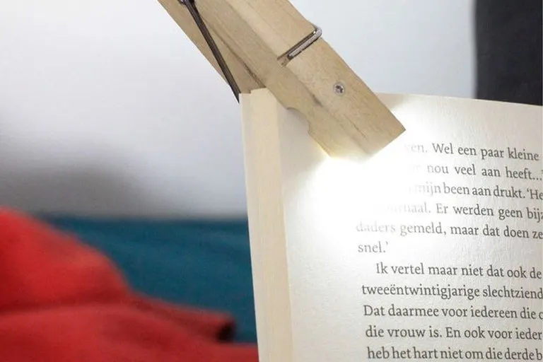 Clothespin Book Clip Reading Light