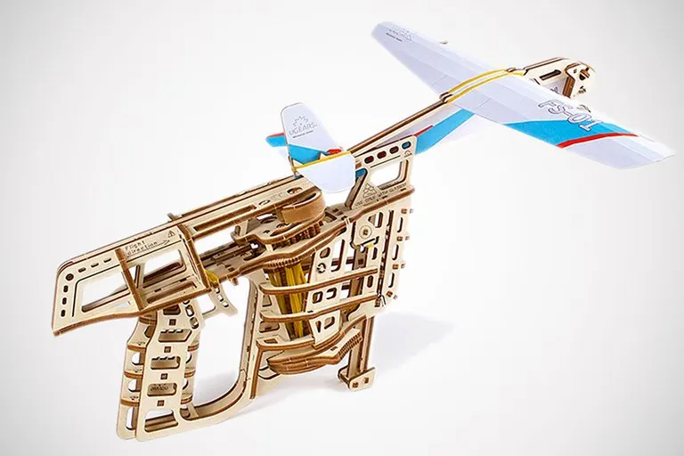 Ugears Flight Starter Mechanical Paper Airplane Launcher