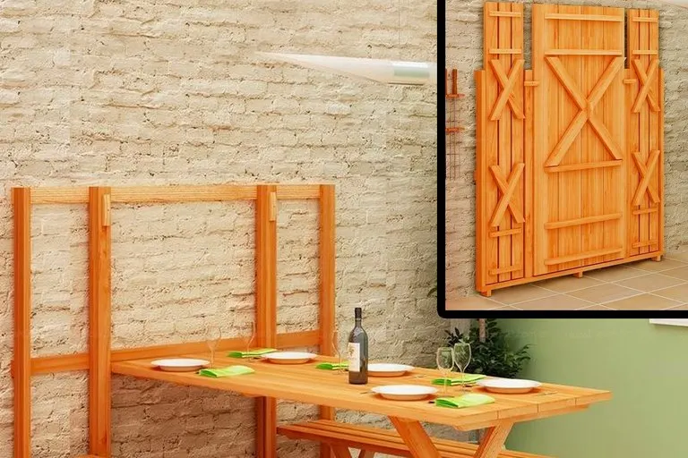 Viking IV Wall-Mounted Folding Picnic Table