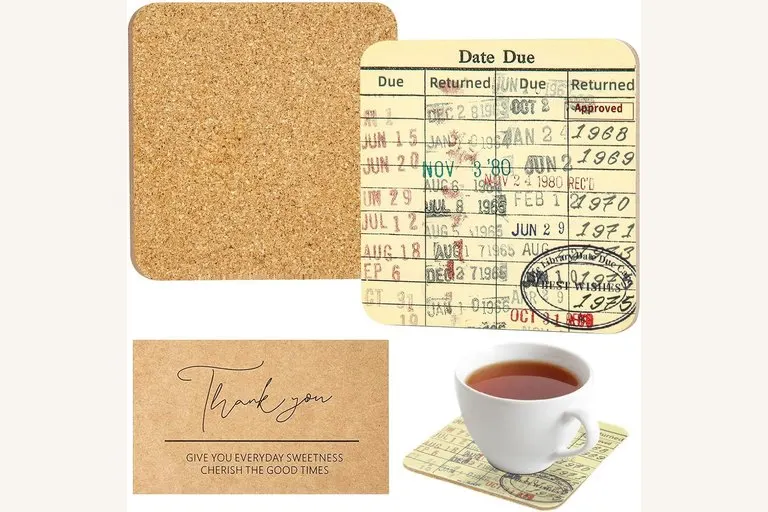 Library Card Coasters
