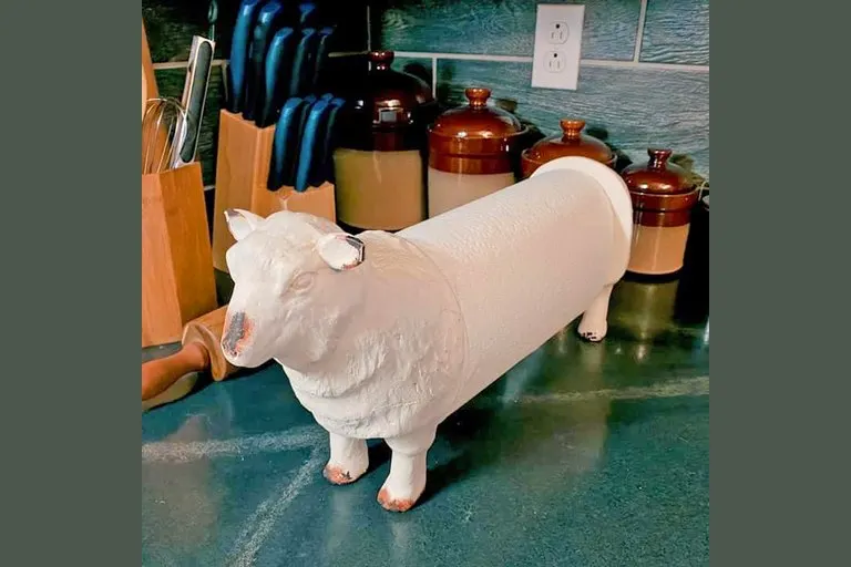 Cast Iron Sheep Paper Towel Holder