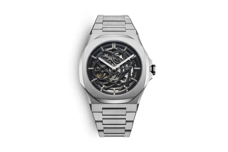 D1 Milano Silver Skeleton Watch