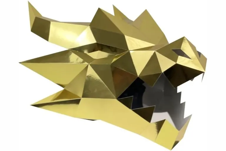 Paper Dragon Mask Template