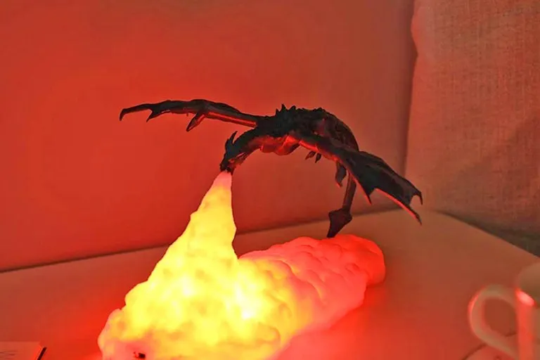 3D Fire-Breathing Dragon Night Light
