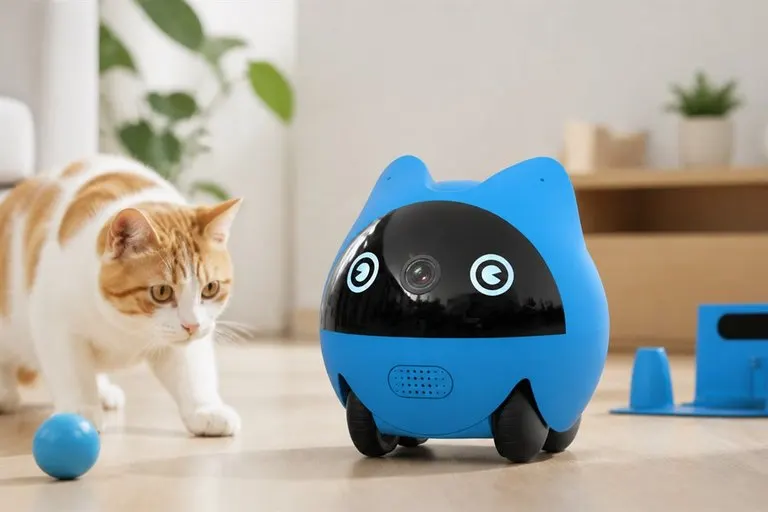 OnlyPetBuddy Rolling Pet Monitor & Laser Toy
