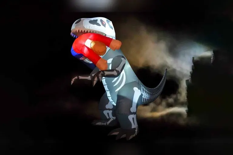 7-Foot T-Rex Eating a Human Snack Inflatable