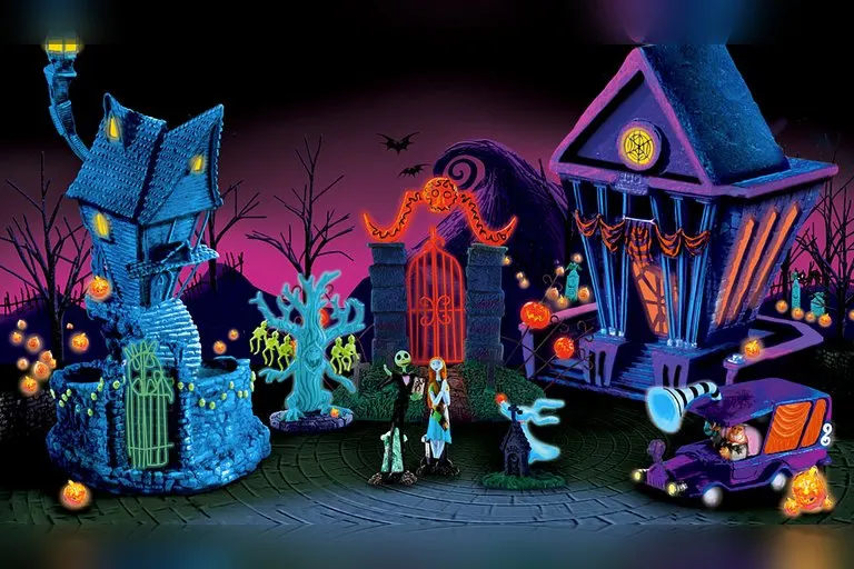 Nightmare Before Christmas Black Light Village
