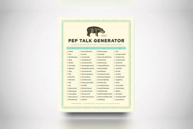 Pep Talk Generator Poster