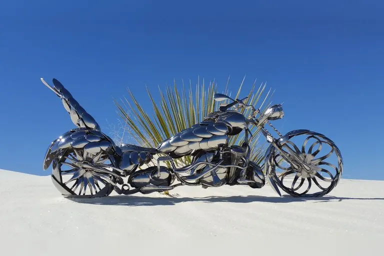 Spoon Motorcycle Sculptures