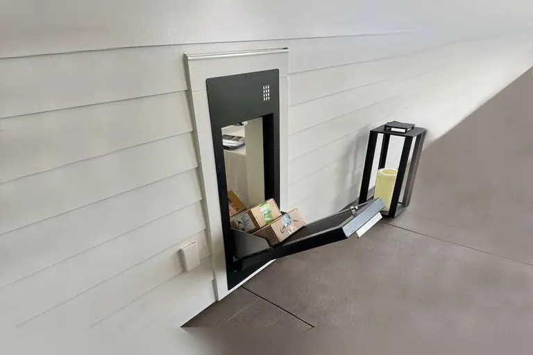Box Gobbler Through-Wall Package Drop Door