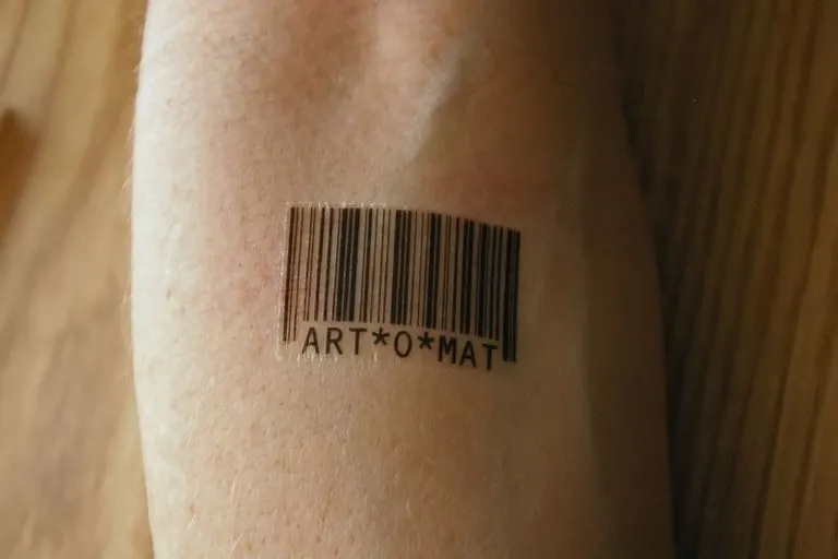 Scannable Barcode Temporary Tattoos