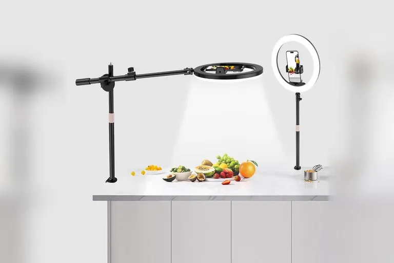 UBeesize 12" Overhead Ring Light & Phone Mount