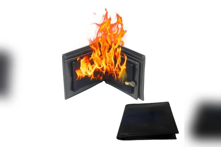 Flaming Leather Fire Wallet