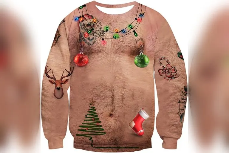 Bare Chest Ugly Christmas Sweater