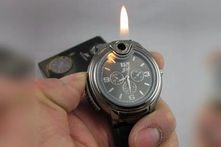 Wristwatch with Built-In Electric Lighter