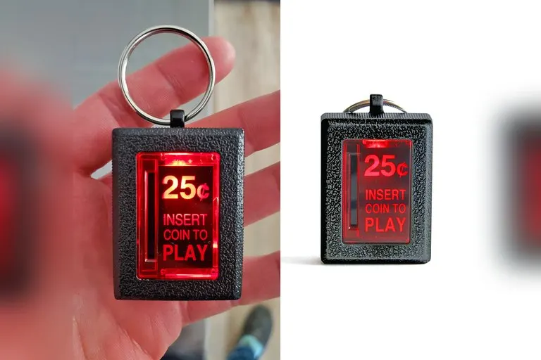 Insert Coin Arcade Cabinet Keychain