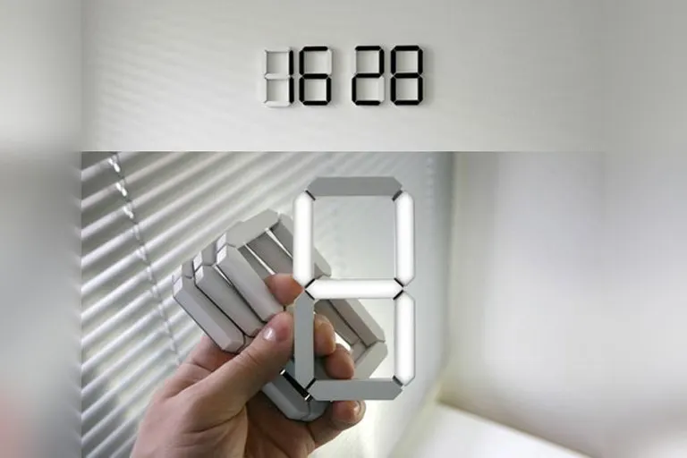 White & White LED Digital Clock