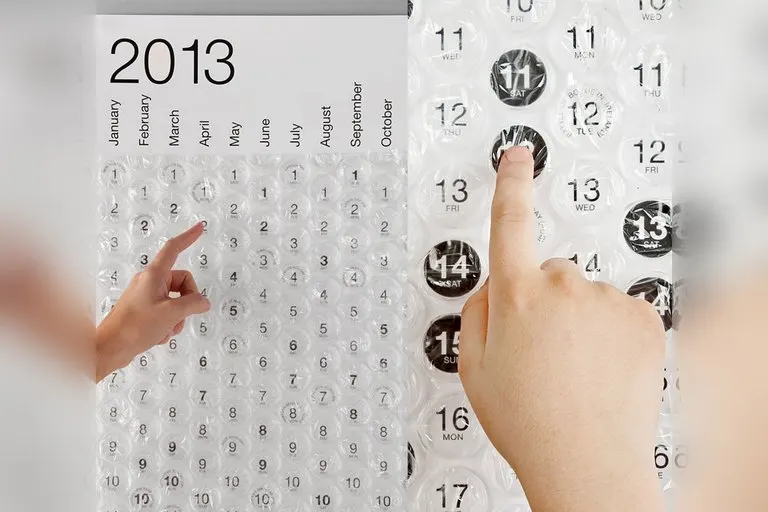 Bubble Wrap Wall Calendar